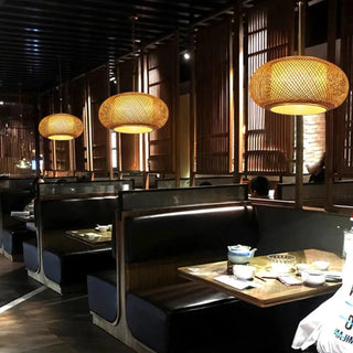 BRAMO Large Rattan Ceiling Light – view 2