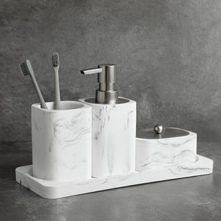 luxury elegant bathroom accessory set modern style upgrade angle view