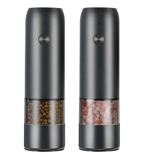 electric salt grinder adjustable pepper mill led light usb rechargeable side view