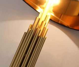 Luxury black gold bedside lamp — elegant modern side angle