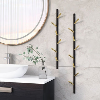 tree branch wall mount clothes hook rustic coat hanger artistic home side view