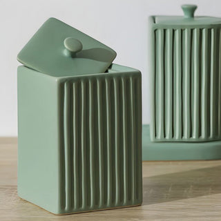 ceramic minimalist eco friendly bathroom accessories ensemble set lifestyle view