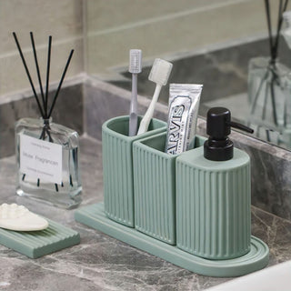 ceramic minimalist eco friendly bathroom accessories ensemble set set view