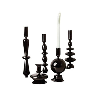 glass candlestick set elegant borosilicate candle holders set of five front view