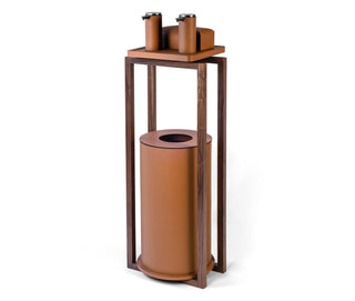 wooden hand sanitizer dispensing stand rechargeable sensor pump front view
