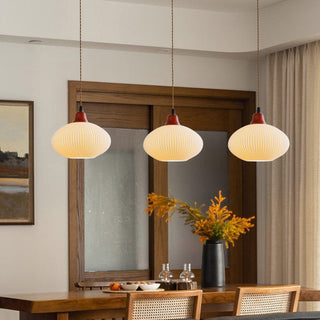 White ceramic ceiling lamp — Nordic dining room fixture