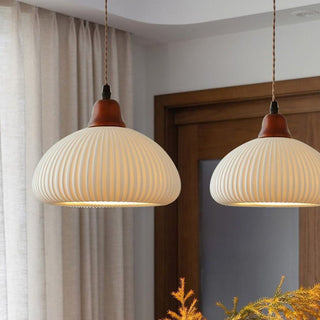 Suspension Vintage en Céramique - Lampe en Céramique Blanche Nordique pour Éclairage de Salle à Manger