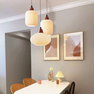Suspension Vintage en Céramique - Lampe en Céramique Blanche Nordique pour Éclairage de Salle à Manger