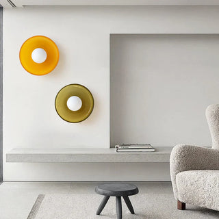 Plafonnier de cuisine moderne - Luminaire rond en verre à montage encastré pour éclairage d'îlot