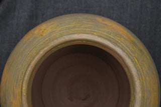 handmade pottery pitcher rustic ceramic water jug artisan signed clay vessel lifestyle view