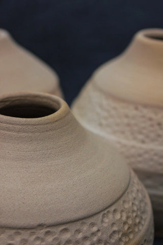 handmade clay pot wabi-sabi pottery unique rustic home design detail