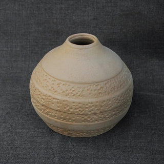 handmade clay pot wabi-sabi pottery unique rustic home design side view