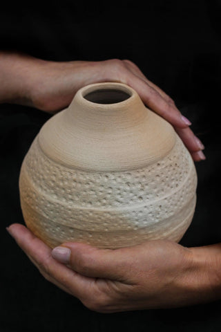handmade clay pot wabi-sabi pottery unique rustic home design set view