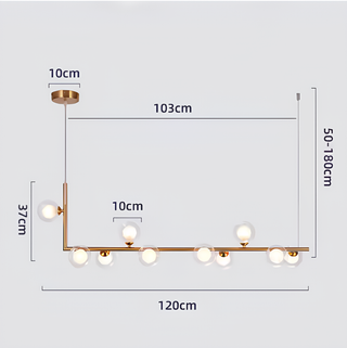 Modern Pendant Lamp – Multi Globe Nordic Ceiling Light With Gold Finish