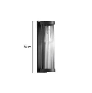 Outdoor Wall Lamp – Modern Exterior Light with Metal & Glass, LED Bulb Included