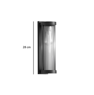 Outdoor Wall Lamp – Modern Exterior Light with Metal & Glass, LED Bulb Included
