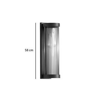 Outdoor Wall Lamp – Modern Exterior Light with Metal & Glass, LED Bulb Included