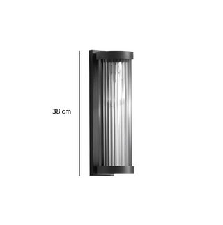 Outdoor Wall Lamp – Modern Exterior Light with Metal & Glass, LED Bulb Included