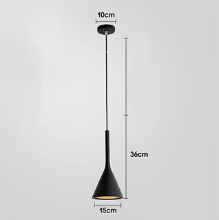 Conical Aluminum Pendant | Adjustable Cable Lighting - Matte Finish Light Fixture