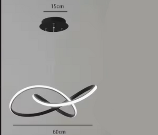 Organic Design Chandelier – Modern Aluminum Light Fixture with Clover Lampshade
