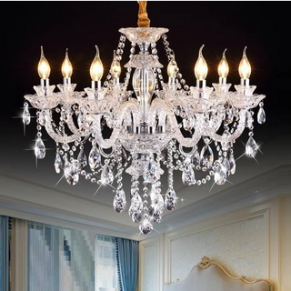 K9 Crystal Chandelier – Modern Ceiling Light with Polished Chrome Fixture