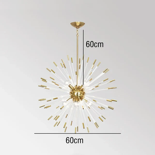 Modern Gold Chandelier – Elegant Crystal Glass Lighting Fixture for Living Rooms