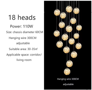 Custom Chandelier – Modern Light Fixture with Adjustable LED Lighting & Crystal Shades