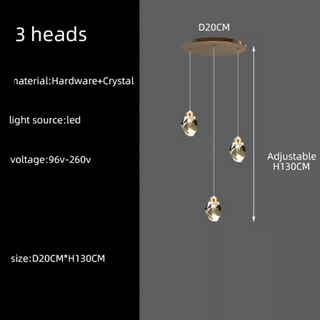 Crystal Chandelier – Modern Steel Lighting | Adjustable Elegant Ceiling Light