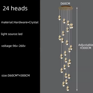 Crystal Chandelier – Modern Steel Lighting | Adjustable Elegant Ceiling Light
