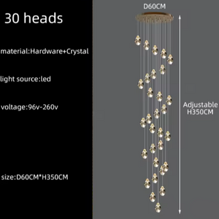 Crystal Chandelier – Modern Steel Lighting | Adjustable Elegant Ceiling Light