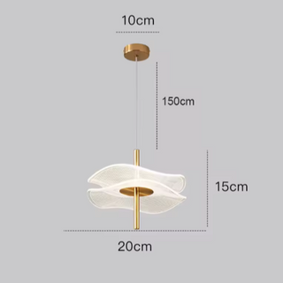 Modern LED Pendant Light – Scandinavian Gold Lampshade With Soft Ambient Lighting