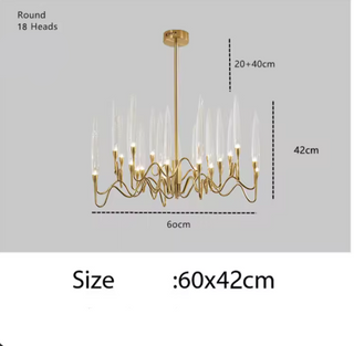 Feather Chandelier – Sculptural Delicate Shine Light Fixture for Elegant Interiors