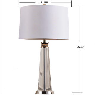 Contemporary Bedside Lamp – Crystal Table Lamp With Steel Frame & Soft Ambient Light
