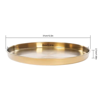 Bandeja de latón dorado - Bandeja de metal de lujo hecha a mano con acabado en oro cobrizo