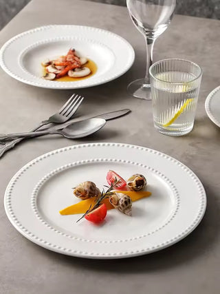 White Ceramic Steak Dinner Plate