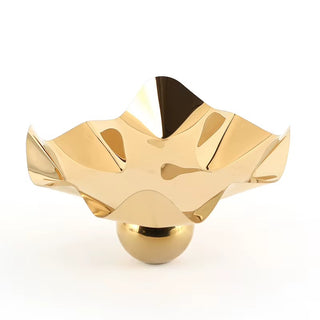 Gold Metal Fruit Bowl – Sculptural Decorative Serving Dish