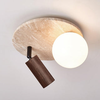 Adjustable Spot Ceiling Light – Minimalist Wood & Opaline Glass Nordic Fixture