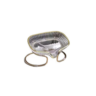 Luxury Glass Soap Dish with Gold Holder – Bathroom Soap Tray