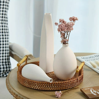 white ceramic vase modern graffiti art living room decoration detail