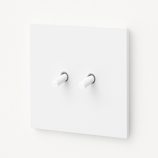 matte white steel 2-gang light switch