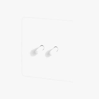 matte white steel 2-gang light switch