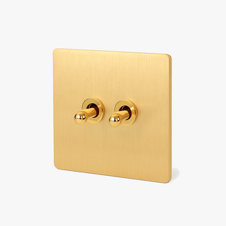 brushed gold steel 2-gang light switch