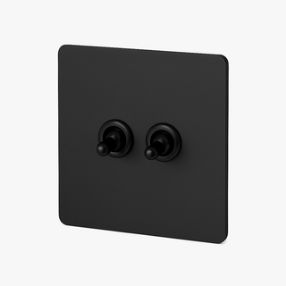 matte black steel 2-gang light switch