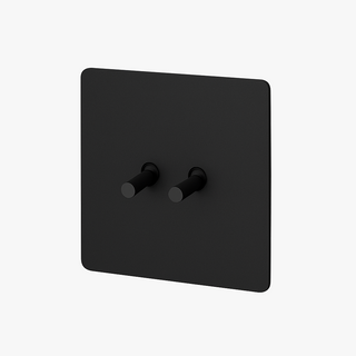 matte black steel 2-gang light switch