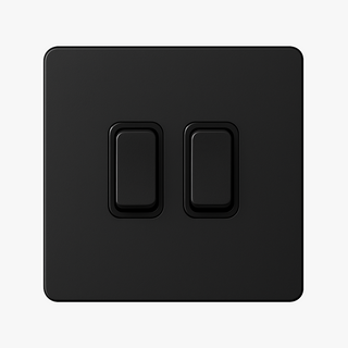 matte black steel 2-gang light switch