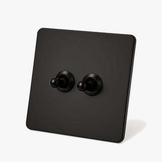 matte black steel 2-gang light switch