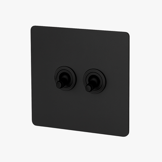 matte black steel 2-gang light switch