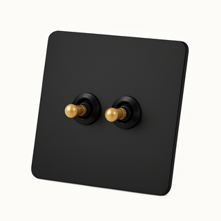 matte black steel 2-gang light switch