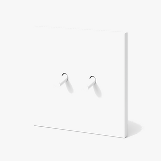 matte white steel 2-gang intermediate light switch