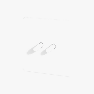 matte white steel 2-gang intermediate light switch